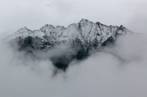 landscape photography of black mountain